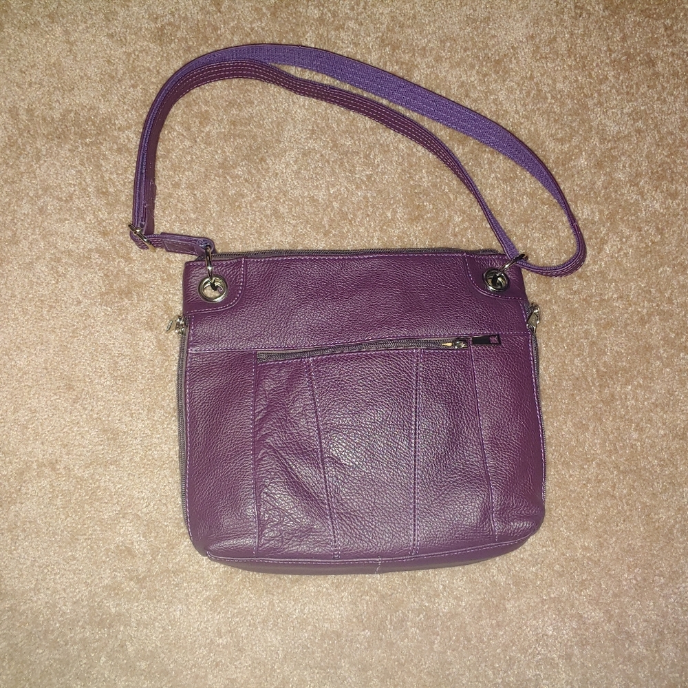 Conceal Carry Leather Roma Crossbody Bag